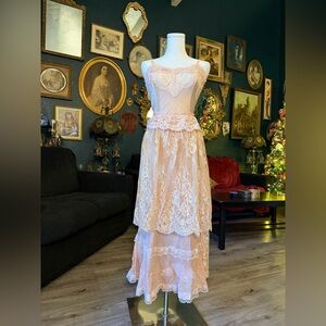 I. Magnin Vintage Lace Whimsical Slip Dress